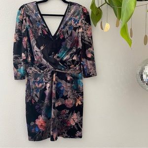 NWT Velvet Floral Dress by Little Mistress